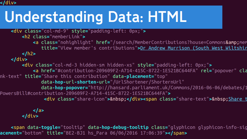 Understanding data: HTML